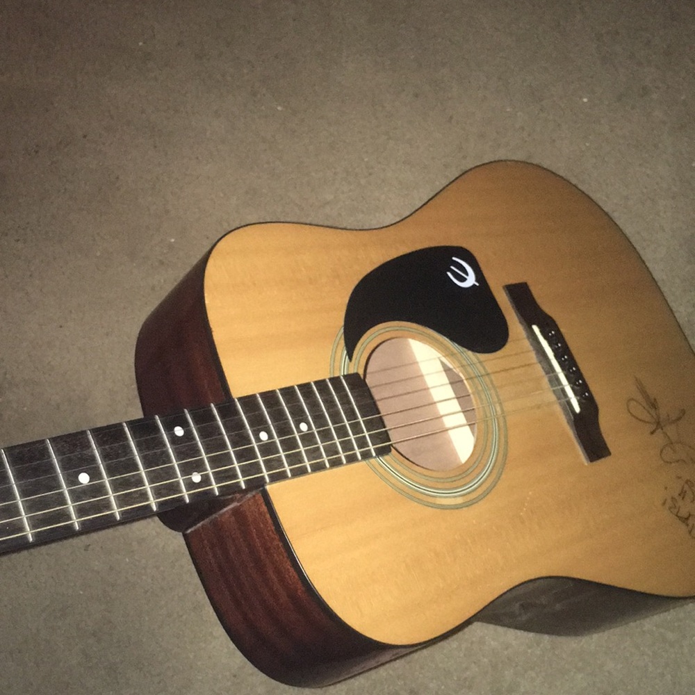 An acoustic guitar